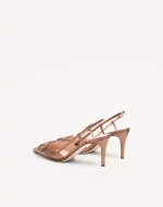 Valentino Vlogo Signature Slingback Pump In Laminated Nappa Leather 80Mm - Image 4